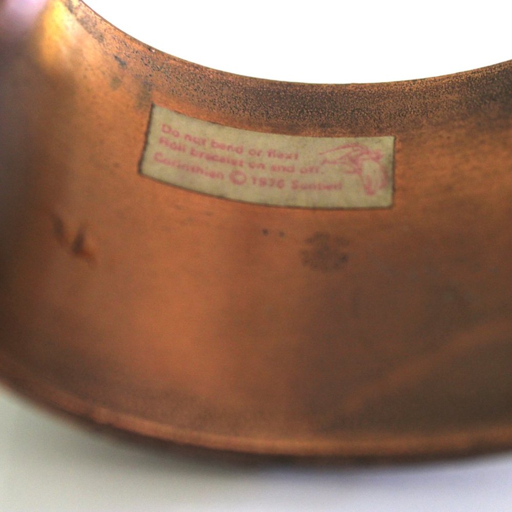 Vintage Bell Trading Post Navajo Copper Turquoise Cuff Bracelet Corinthian Line - Picture 3 of 3